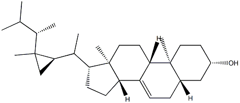 (24S)-5α-ゴルゴスタ-7-エン-3β-オール 化学構造式