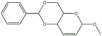 alpha-D-erythro-Hex-2-enopyranoside, methyl 2,3-dideoxy-4,6-O-(phenylm ethylene)- Struktur
