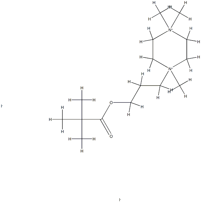 3-(1,4,4-trimethyl-2,3,5,6-tetrahydropyrazin-1-yl)propyl 2,2-dimethylp ropanoate diiodide Struktur