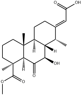 (1S,4bα,8aβ,10aα)-Tetradecahydro-7-[(E)-carboxymethylene]-9β-hydroxy-1,4aβ,8α-trimethyl-10-oxo-1β-phenanthrenecarboxylic acid 1-methyl ester 结构式