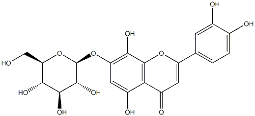 7-[(β-D-Glucopyranosyl)oxy]-3',4',5,8-tetrahydroxyflavone Structure
