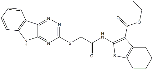 329732-77-6 ethyl 2-{[(5H-[1,2,4]triazino[5,6-b]indol-3-ylsulfanyl)acetyl]amino}-4,5,6,7-tetrahydro-1-benzothiophene-3-carboxylate