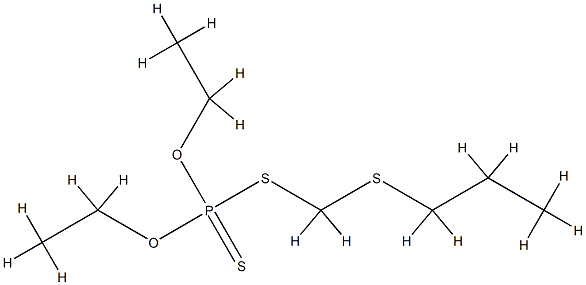 diethoxy-(propylsulfanylmethylsulfanyl)-sulfanylidene-phosphorane Struktur