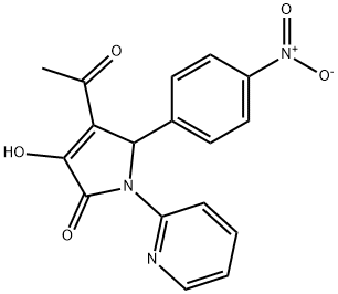 4-acetyl-3-hydroxy-5-{4-nitrophenyl}-1-pyridin-2-yl-1,5-dihydro-2H-pyrrol-2-one Structure