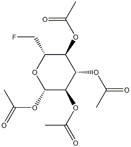 6-Fluoro-1-O,2-O,3-O,4-O-tetraacetyl-6-deoxy-β-D-glucopyranose Structure