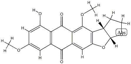 (3aS)-2,3,3aα,12aα-テトラヒドロ-6-ヒドロキシ-4,8-ジメトキシアントラ[2,3-b]フロ[3,2-d]フラン-5,10-ジオン 化学構造式