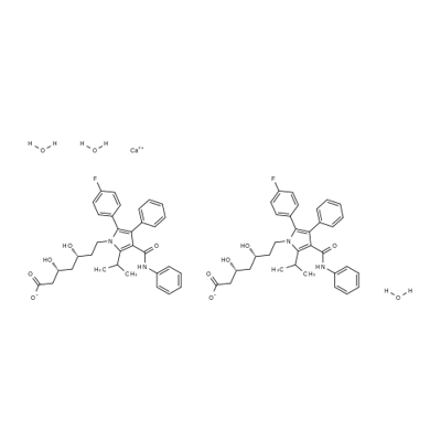 Atorvastatin hemicalcium trihydrate Structure