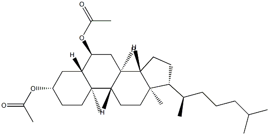 5α-コレスタン-3β,6α-ジオールジアセタート 化学構造式