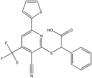 354555-65-0 2-{[3-cyano-6-(2-thienyl)-4-(trifluoromethyl)-2-pyridinyl]sulfanyl}-2-phenylacetic acid