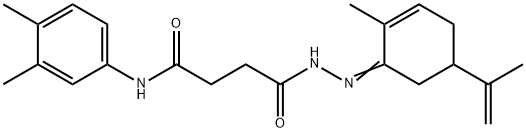 N-(3,4-dimethylphenyl)-4-[2-(5-isopropenyl-2-methyl-2-cyclohexen-1-ylidene)hydrazino]-4-oxobutanamide,356564-93-7,结构式