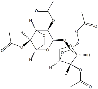1-O-(1-O,4-O-Diacetyl-3,6-anhydro-2-deoxy-β-D-fructofuranos-2-yl)-3,6-anhydro-2-O,4-O-diacetyl-α-D-glucopyranose Structure