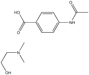 4-(acetamido)benzoic acid, compound with 2-(dimethylamino)ethanol (1:1)  Struktur