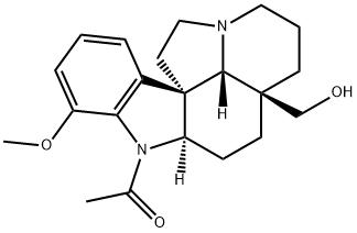 1-Acetyl-17-methoxy-21-noraspidospermidin-20-ol Struktur