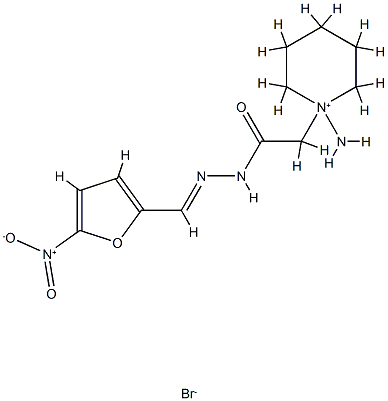 2-(1-amino-3,4,5,6-tetrahydro-2H-pyridin-1-yl)-N-[(5-nitro-2-furyl)met hylideneamino]acetamide bromide Structure