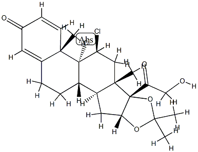 9,11β-Dichloro-21-hydroxy-16α,17-[(1-methylethylidene)bis(oxy)]pregna-1,4-diene-3,20-dione 结构式