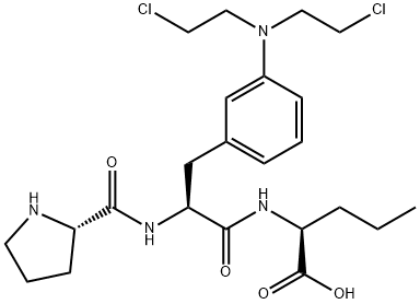 Prolyl-m-(bis(chloroethyl)amino)phenylalanyl-norvaline ethyle ester hydrochloride Struktur