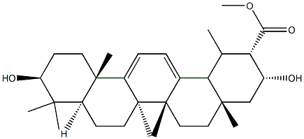 Oleana-11,13(18)-dien-29-oic acid, 3,21-dihydroxy-, methyl ester, (3be ta,20alpha,21alpha)- Structure