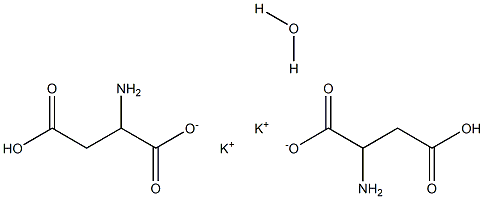 DL-アスパラギン酸 カリウム塩 ヘミ水和物 化学構造式