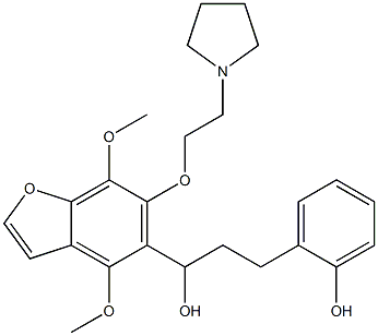 4,7-Dimethoxy-α-[2-(2-hydroxyphenyl)ethyl]-6-[2-(1-pyrrolidinyl)ethoxy]-5-benzofuranmethanol 结构式