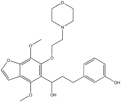 4,7-Dimethoxy-α-[2-(3-hydroxyphenyl)ethyl]-6-[2-(4-morpholinyl)ethoxy]-5-benzofuranmethanol 结构式