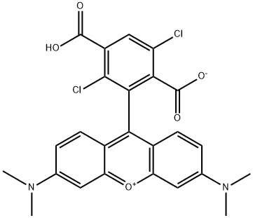 9-(3,6-二羧基-2,5-二氯苯基)-3,6-二(二甲基氨基)吨内盐, 407581-83-3, 结构式