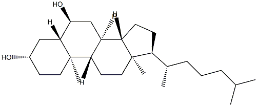 (17α,20S)-5α-Cholestane-3β,6α-diol Struktur