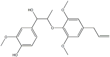 1-(4-ヒドロキシ-3-メトキシフェニル)-2-[4-(2-プロペニル)-2,6-ジメトキシフェノキシ]-1-プロパノール 化学構造式