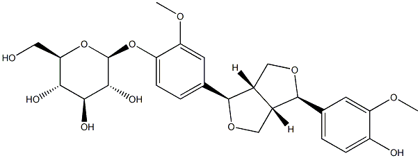 (-)-ピノレシノール 4-O-グルコシド 化学構造式