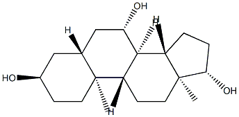 5α-アンドロスタン-3α,7β,17β-トリオール 化学構造式