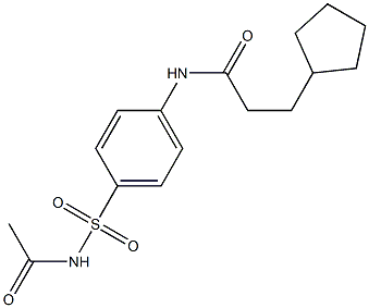 N-{4-[(acetylamino)sulfonyl]phenyl}-3-cyclopentylpropanamide Struktur