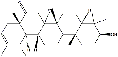 (18α,19α)-3β-Hydroxyurs-20-en-16-one Structure