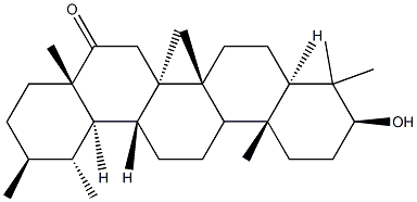 (18α,19α,20β)-3β-Hydroxyursan-16-one Structure