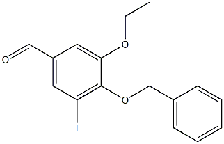 4-(ベンジルオキシ)-3-エトキシ-5-ヨードベンズアルデヒド 化学構造式