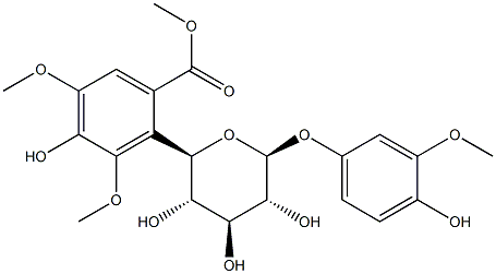 4-羟基-3-甲氧基苯基 O-BETA-D-(6'-O-丁香酰)吡喃葡萄糖苷 结构式