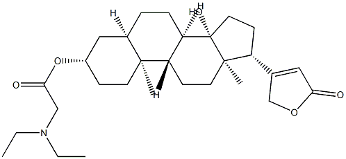 3β-(N,N-Diethylaminoacetyloxy)-14-hydroxy-5β-card-20(22)-enolide 结构式