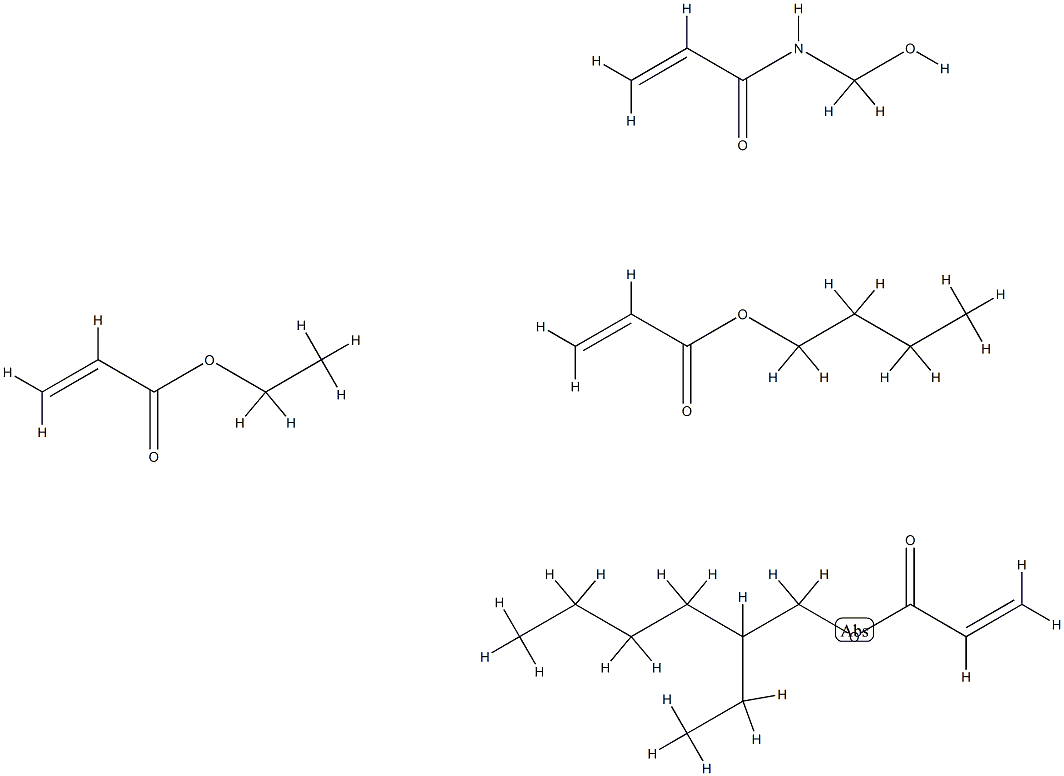 2-Propenoic acid, butyl ester, polymer with 2-ethylhexyl 2-propenoate, ethyl 2-propenoate and N-(hydroxymethyl)-2-propenamide Ethyl acrylate, butyl acrylate, ethylhexyl acrylate, methylolacrylamide polymer 化学構造式