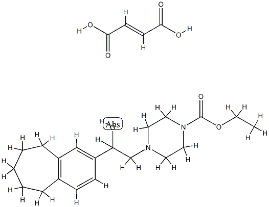 but-2-enedioic acid, ethyl 4-[2-(10-bicyclo[5.4.0]undeca-8,10,12-trien yl)-2-hydroxy-ethyl]piperazine-1-carboxylate Struktur