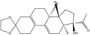 19-Norpregna-5(10),9(11)-diene-3,20-dione, 17-hydroxy-, cyclic 3-(1,2-ethanediyl acetal) Struktur