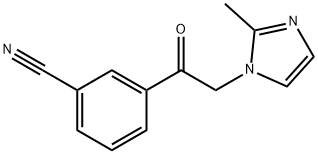 3-(2-(2-甲基-1H-咪唑-1-基)乙酰基)苯甲腈, 431040-28-7, 结构式