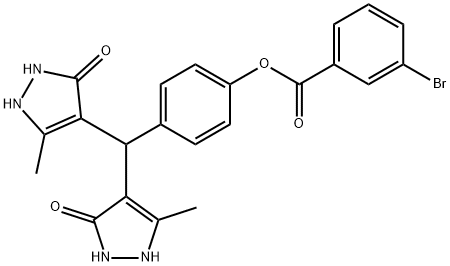 4-[bis(5-hydroxy-3-methyl-1H-pyrazol-4-yl)methyl]phenyl 3-bromobenzoate,433707-17-6,结构式
