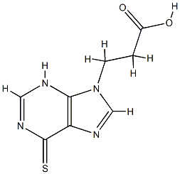 3-(6-sulfanylidene-3H-purin-9-yl)propanoic acid 结构式