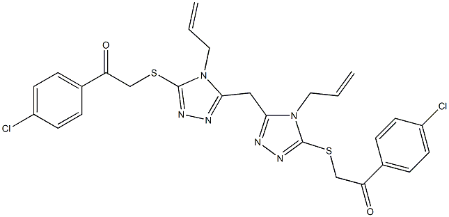 2,2-((methylenebis(4-allyl-4H-1,2,4-triazole-5,3-diyl))bis(sulfanediyl))bis(1-(4-chlorophenyl)ethan-1-one) Struktur