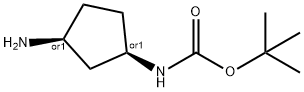 Carbamic acid, [(1R,3S)-3-aminocyclopentyl]-, 1,1-dimethylethyl ester, rel-,454709-98-9,结构式