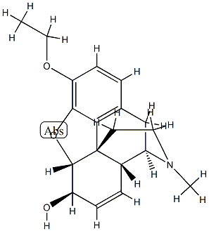 7,8-ジデヒドロ-4,5α-エポキシ-3-エトキシ-17-メチルモルフィナン-6β-オール 化学構造式