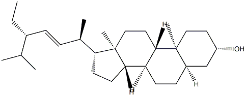 (22E,24S)-22,23-Didehydro-24-ethyl-5α-cholestan-3β-ol Structure
