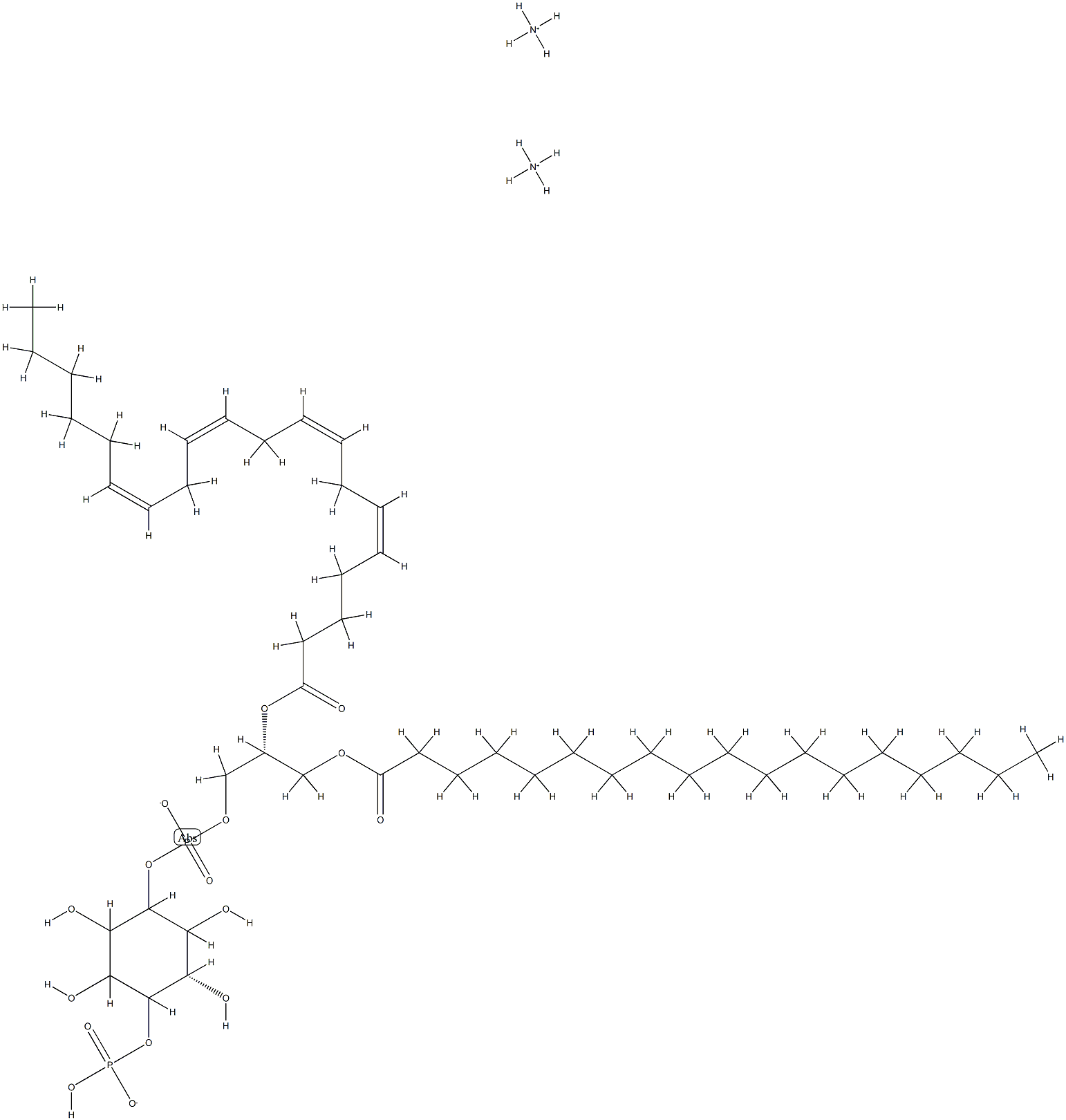 L-α-phosphatidylinositol-4-phosphate (Brain, Porcine) (aMMoniuM Salt) Structure