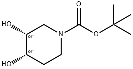 1-Piperidinecarboxylic acid, 3,4-dihydroxy-, 1,1-dimethylethyl ester, (3R,4S)-rel- (9CI) Structure