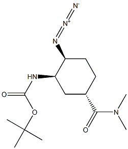 (1R,2S,5S)-2-アジド-5-[(ジメチルアミノ)カルボニル]シクロヘキシルカルバミン酸=tert-ブチル 化学構造式
