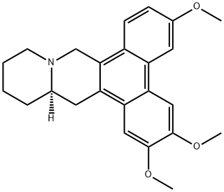 [14aR,(-)]-11,12,13,14,14aβ,15-ヘキサヒドロ-2,3,6-トリメトキシ-9H-フェナントロ[9,10-b]キノリジン 化学構造式