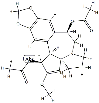 (1S,3aR)-1,5,6,8,9,14bβ-Hexahydro-2-methoxy-4H-cyclopenta[a][1,3]dioxolo[4,5-h]pyrrolo[2,1-b][3]benzazepine-1α,9α-diol diacetate 结构式